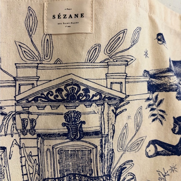 Sézane Exotic Animal and Bird Tote Bag - Picture 3 of 7